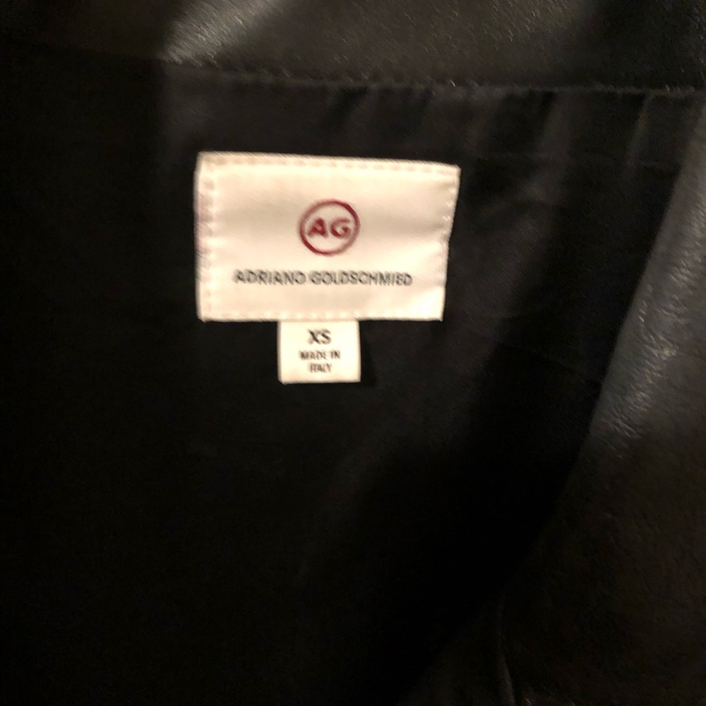 Ag Adriano Goldschmied Black Leather Moto Jacket - Picture 11 of 12